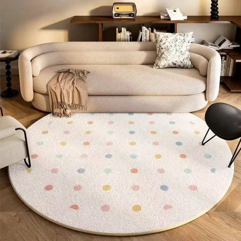 

Simple Round Carpets for Living Room Home Decor Plush Carpet Non-slip Floor Mat Baby Crawling Rugs Cloakroom Fluffy Soft Rug