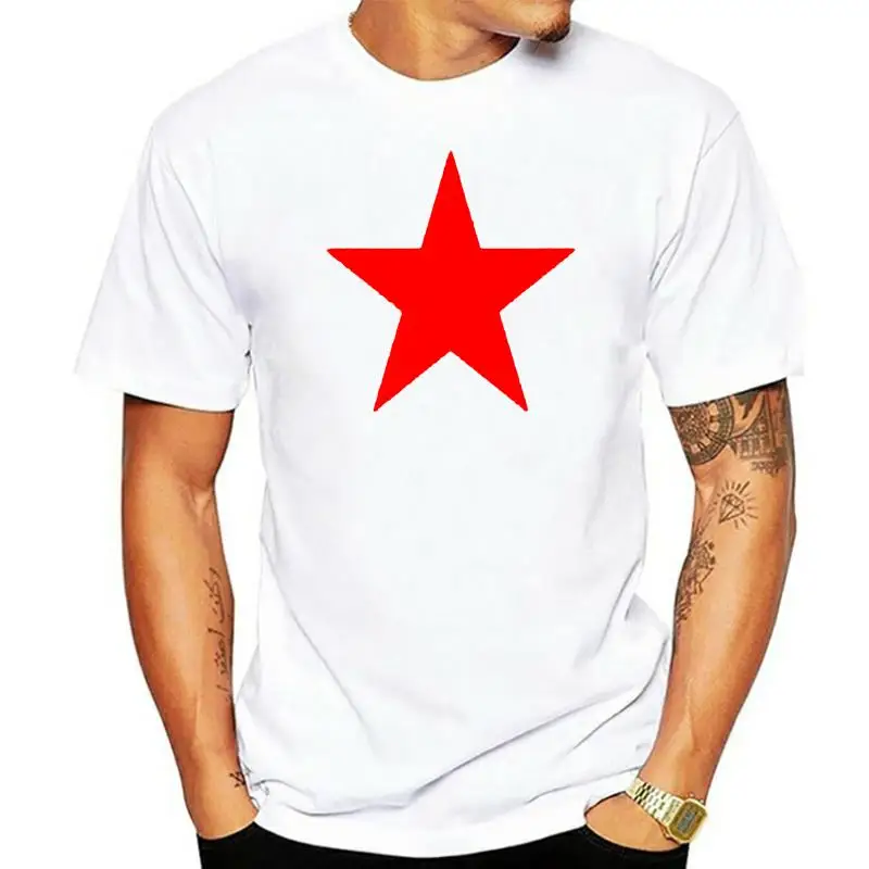 Camiseta negra de Estrella Roja, camiseta Retro, Punk, 70S, s-xxl, de verano