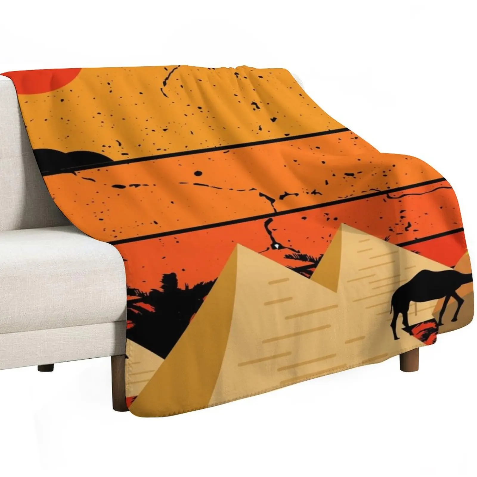 Pyramids Retro Vintage Design Throw Blanket Large Bed Fashionable Sofa Throw Bed linens Designers Blankets For Baby Blankets