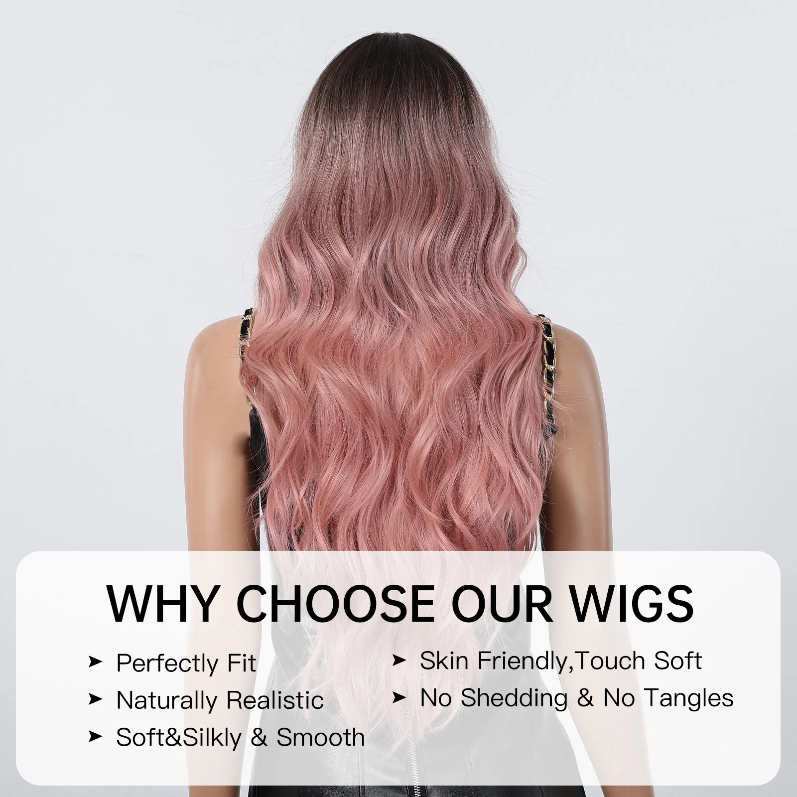 Cheap Ombre Pink Synthetic Cosplay Wigs Long Body Wavy Hair Wigs Daily Party Lolita Halloween Hair Wig for Women Heat Resistant