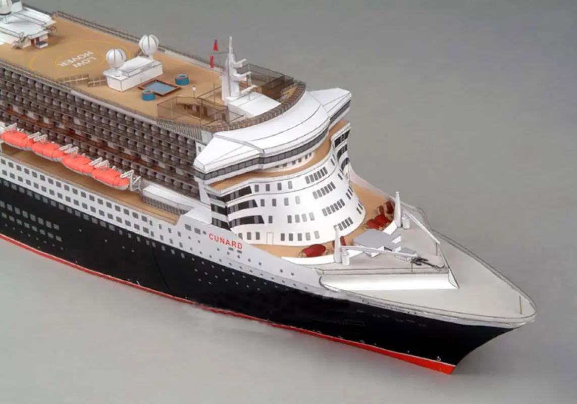 Paper Model 1:400 Queen Mary II Cruise Ship Model Handmade DIY Paper Art Jigsaw Puzzle Toy