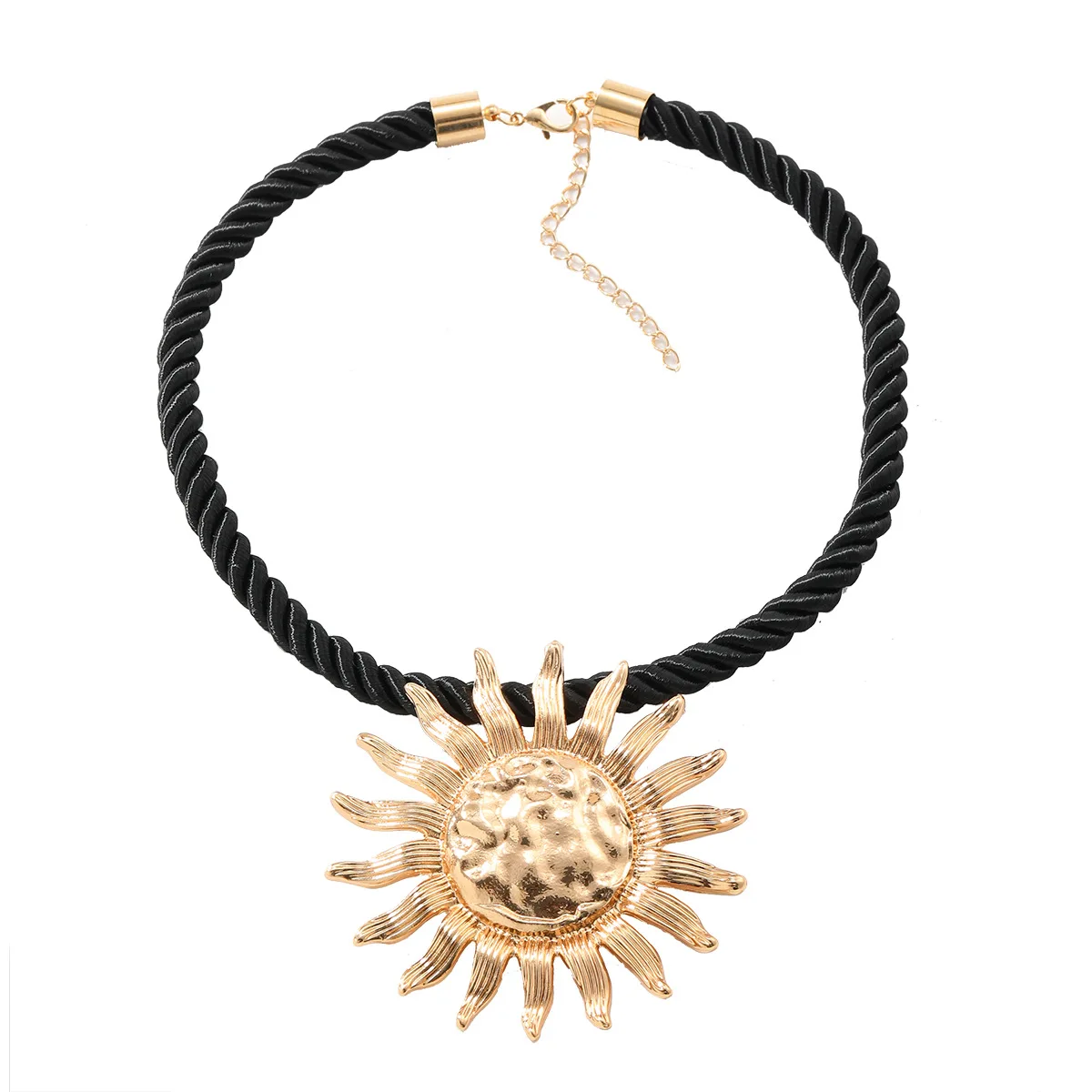 Fashion Vacation Style Alloy Sunflower Pendant Necklace