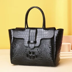 Crocodile Pattern Shoulder Bag for Women, Fashionable Handbag, Large Capacity, Luxury, High Quality, Trendy, New, 2024