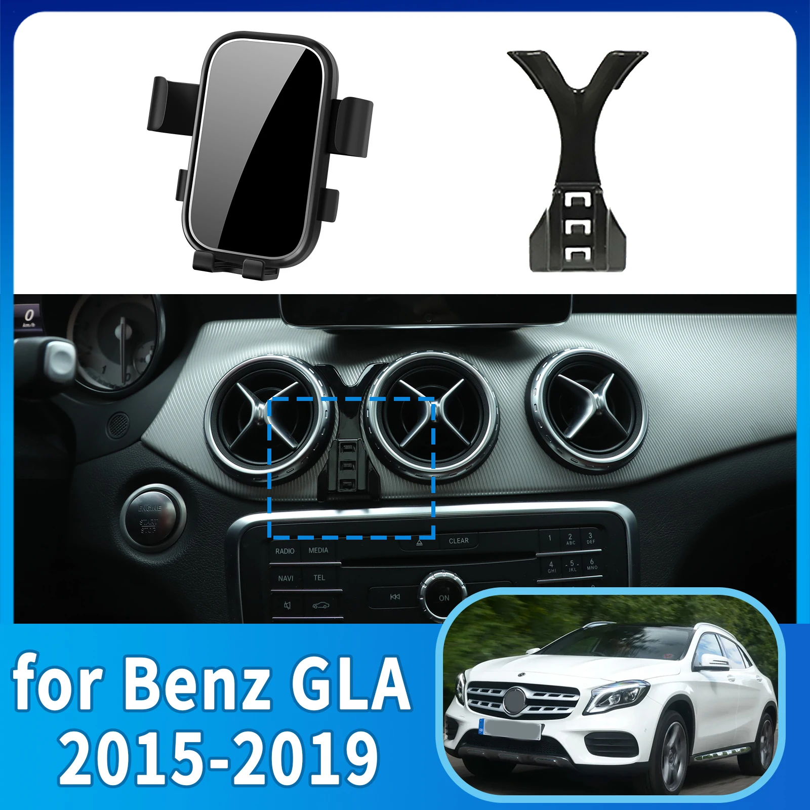 

Accessories Car Mobile Phone Holder for Mercedes Benz GLA X156 CLA 2015~ 2019 GPS Bracket Navigation Stand Auto