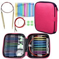 Interchangeable Circular Knitting Needles Set with Case 13 Pairs of Aluminum Circular Knitting Needle for Handmade DIY Knitting