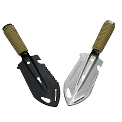 Aço jardinagem pá com chave, Pá do exército multifunções ao ar livre, Pá Sobrevivência Militar, Camping Garden Digging Tools