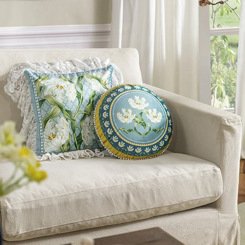 Short Plush Pillow Cover French Pastoral Style Table Decoration and Accessories Apply to Dakimakura Sofa Cushion 45x45 Luxury