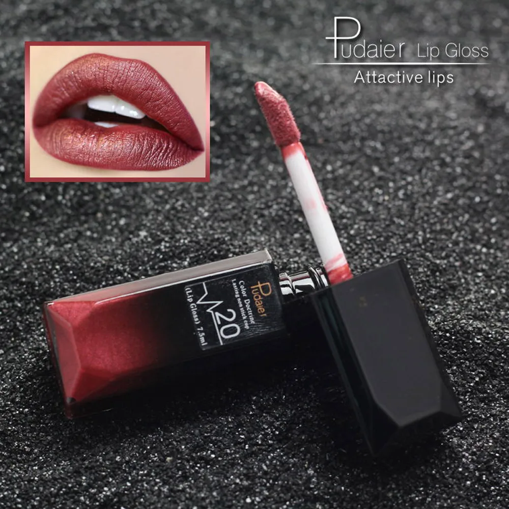 Pudaier Lips Matte Liquid Lipstick Make up Cosmetics Makeup Long-lasting Moisturizer Lip Gloss Maquiagem Waterproof Lipgloss Pen