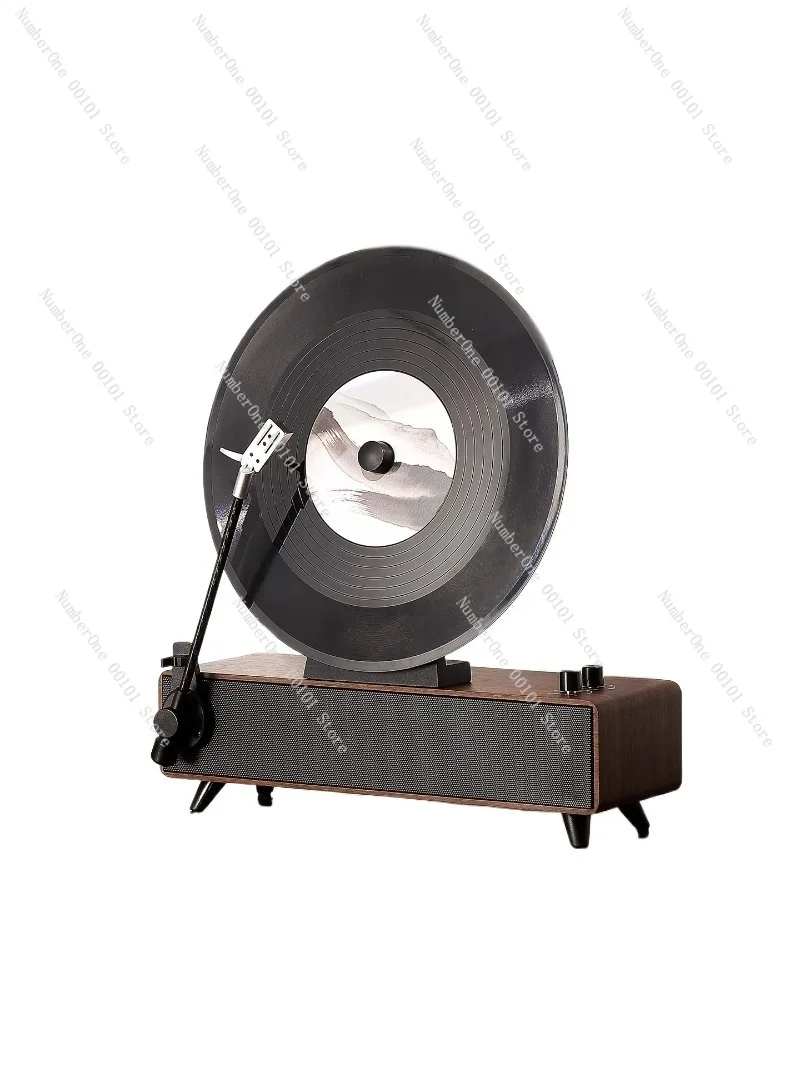 Vintage Record Player Bluetooth Speaker Turntable High End Decorative Audio System for Living Room Housewarming Gift