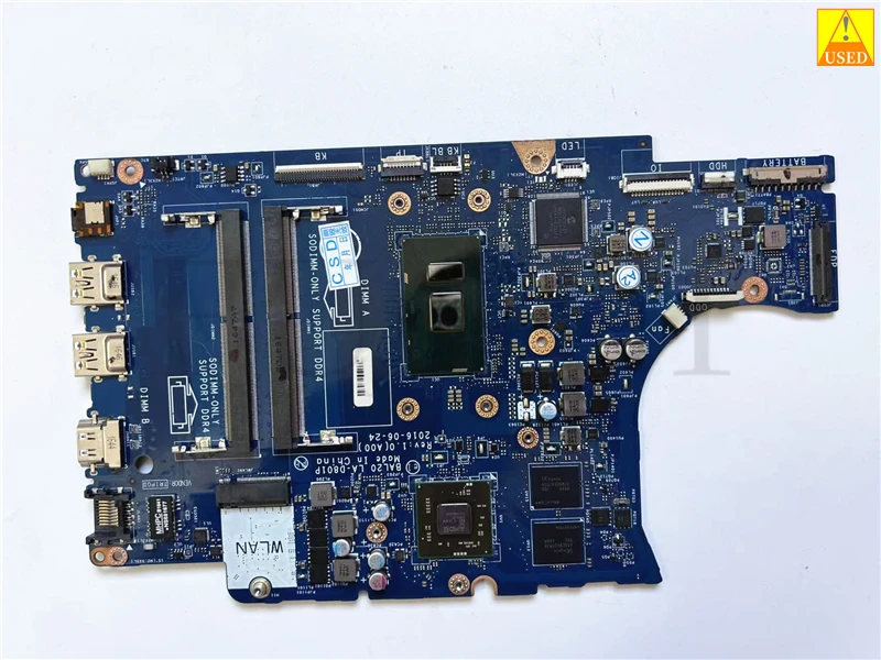 USED Laptop  Motherboard LA-D801P FOR DELL 5567 5767 CN-0KFWK9 WITH I7-7500U CPU R7 M440 4GB GPU  Fully Tested 100% Work