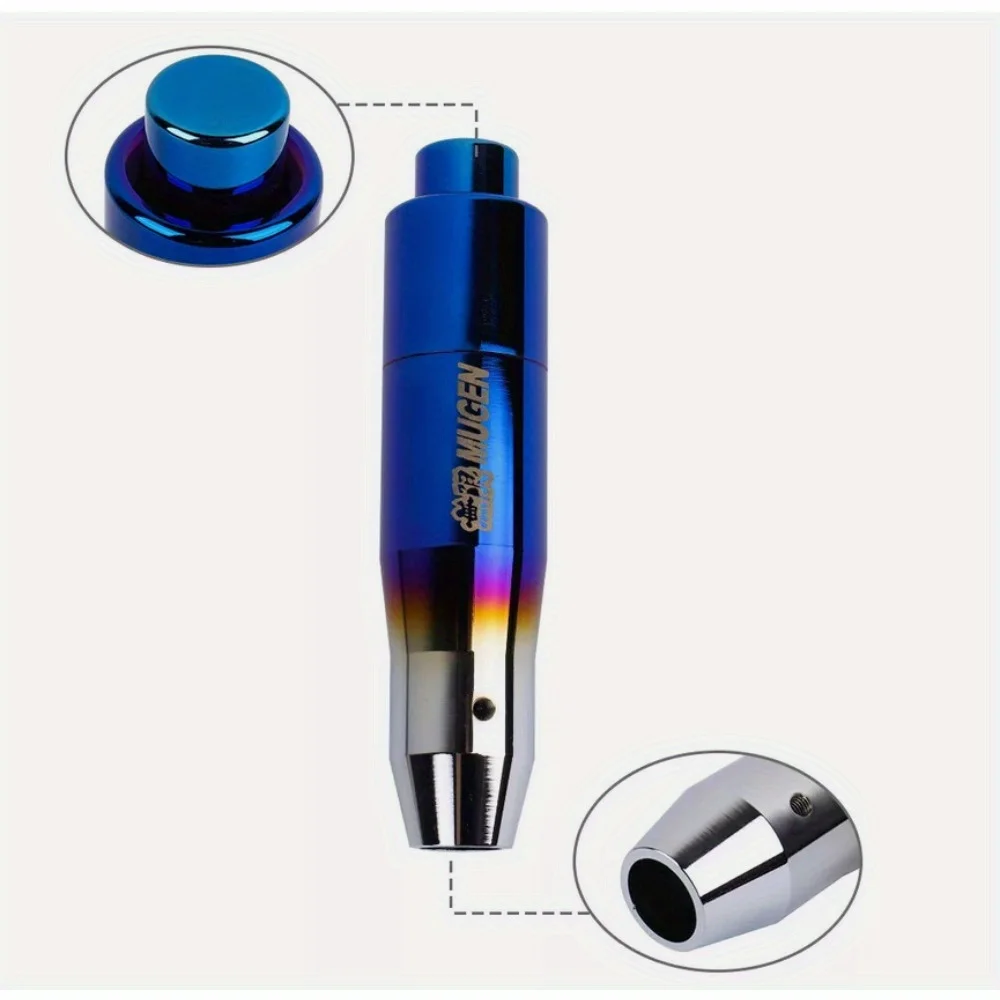 MUGEN Universal Burn Blu Aluminum Alloy Automatic Gear Shift Knob Lever Shifter