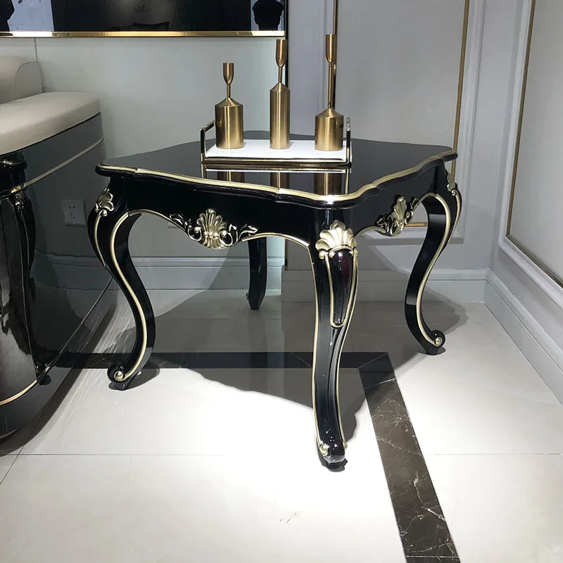 

European Coffee Table Living Room Luxury French Modern Black Decor Modern Side Table Aesthetic Nordic Home Furniture
