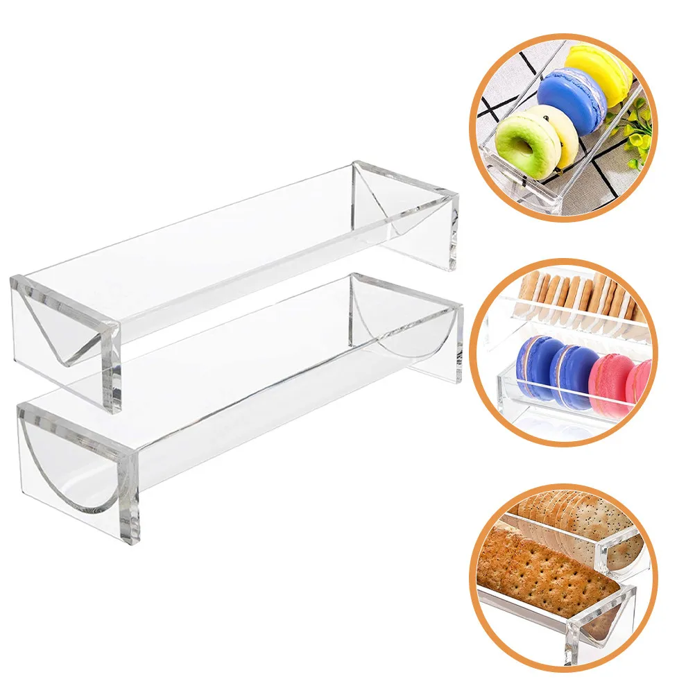 Acrylic Serving Trays 2 Pack Clear Dessert Snack Fruit Display for Wedding Baby Shower Picnic Home Office