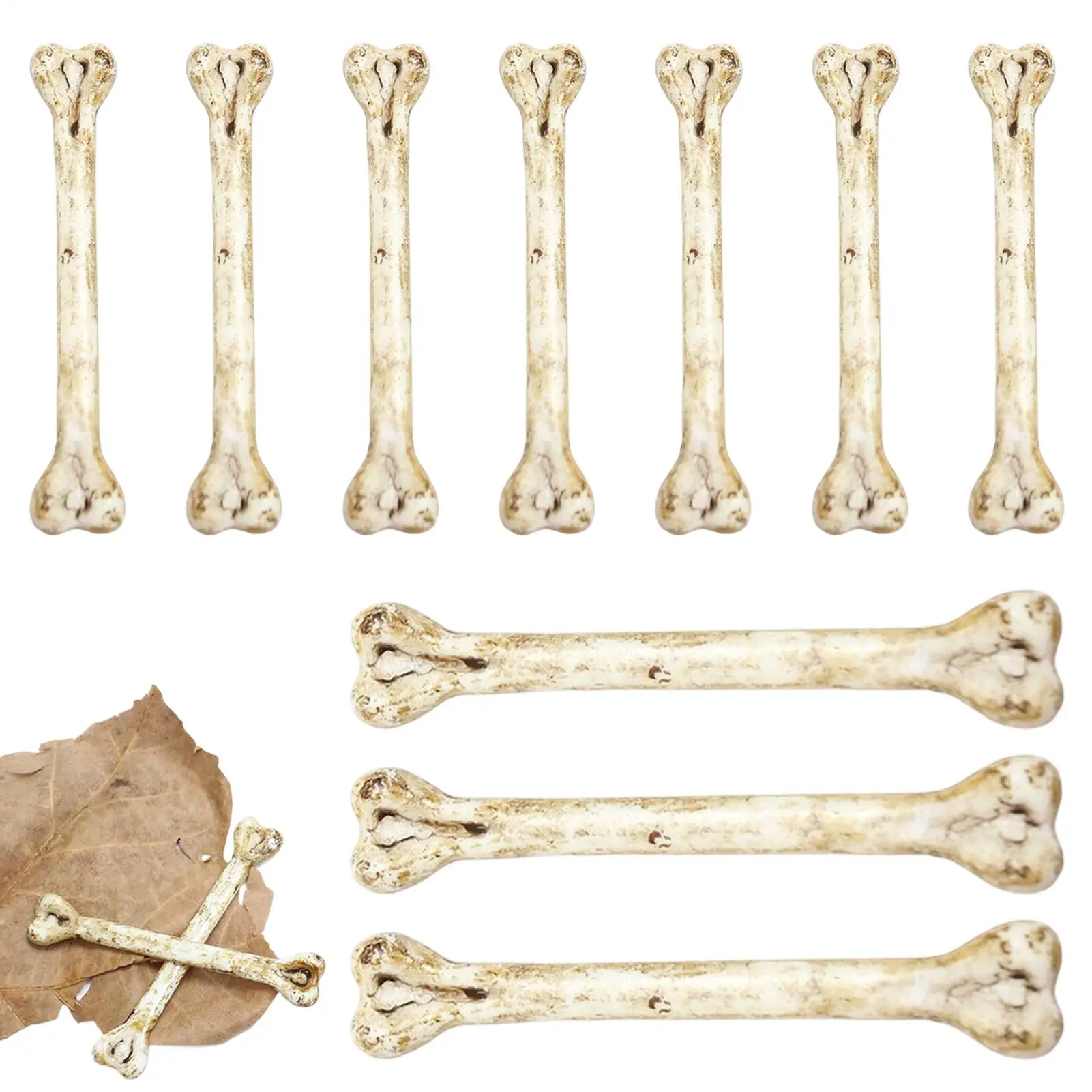 Miniature Skeleton Bones for Crafts Pre-Drilled Skin-Friendly Ornaments Realistic Small Fake Skeleton Bones for Keychain Car
