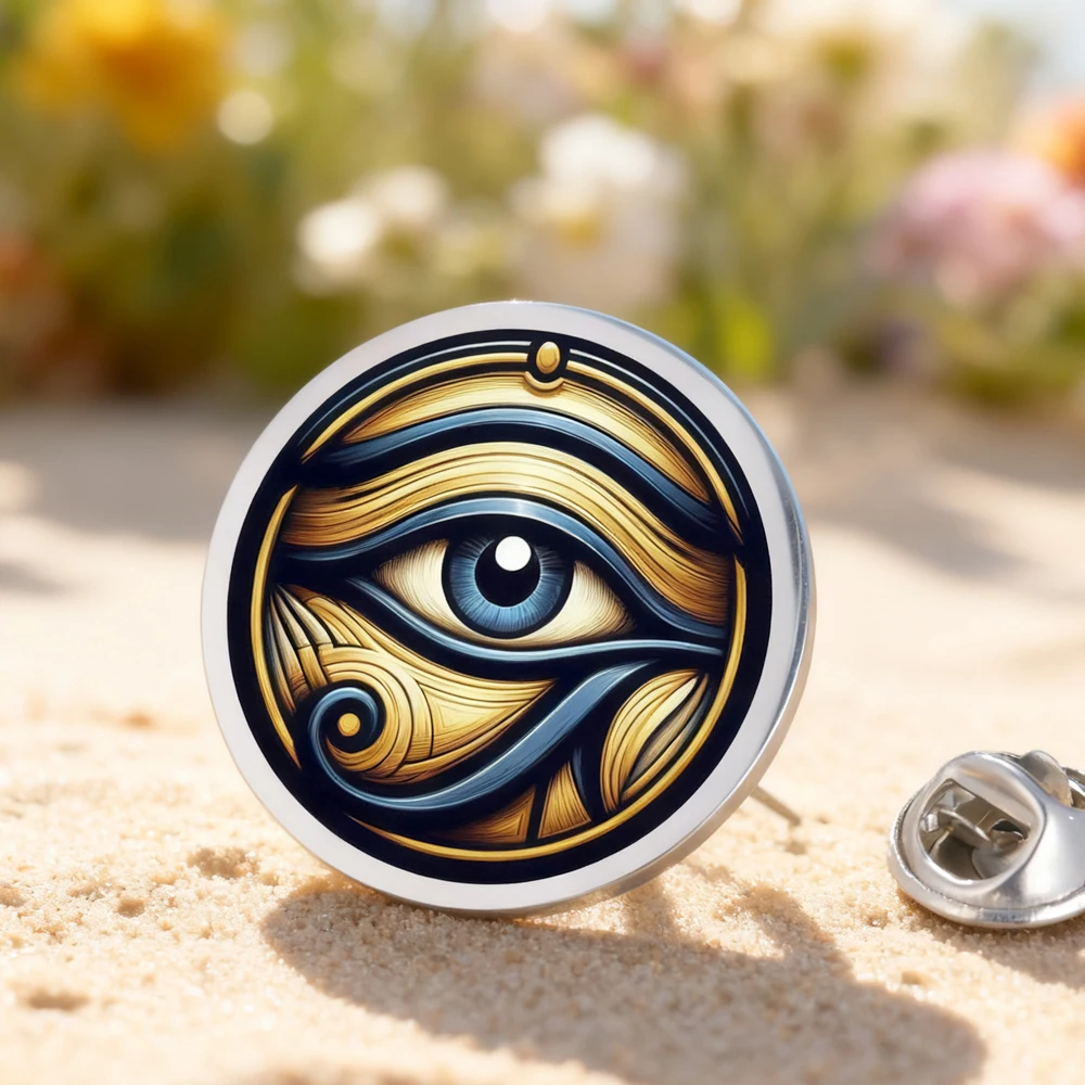 داوابارا عين را المصرية القديمة بروش حسن الحظ عين حورس الرمز الروحي التلبيب دبوس مجوهرات من صلب لا يصدأ