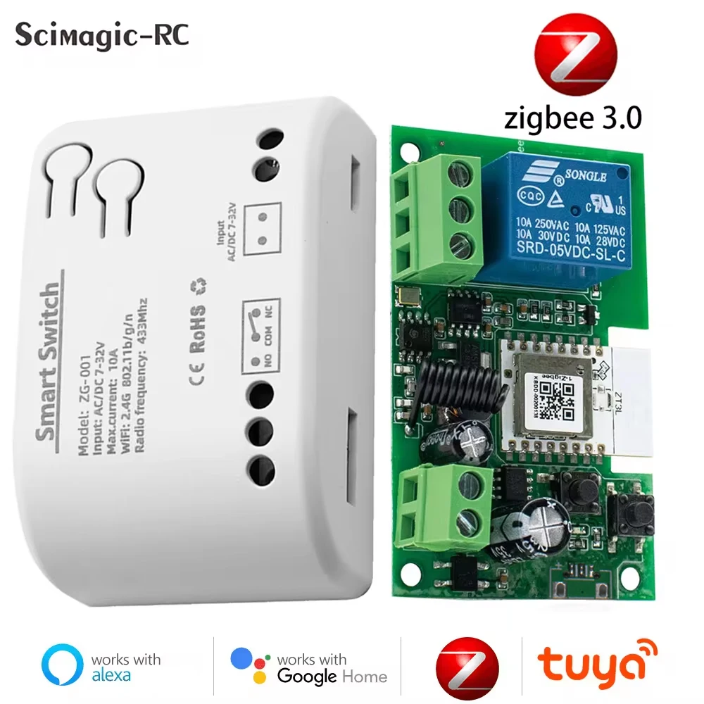 

Умный контроллер для гаражных ворот Zigbee WiFi, совместимый с Echo, Alexa, Google Home, SmartLife, Tuya APP, с дистанционным управлением