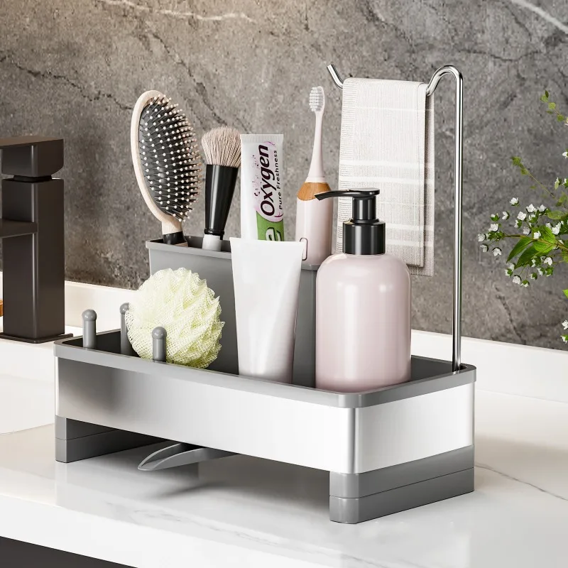 

Stainless steel sink drain rack rag rack kitchen storage dishcloth rack