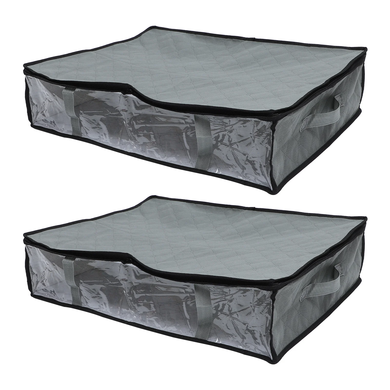 2 قطعة أكياس تخزين القماش السميكة غير المنسوجة مقابض نافذة واضحة سعة كبيرة الملابس لحاف تخزين المنزل المنظمون مقاوم للماء #4