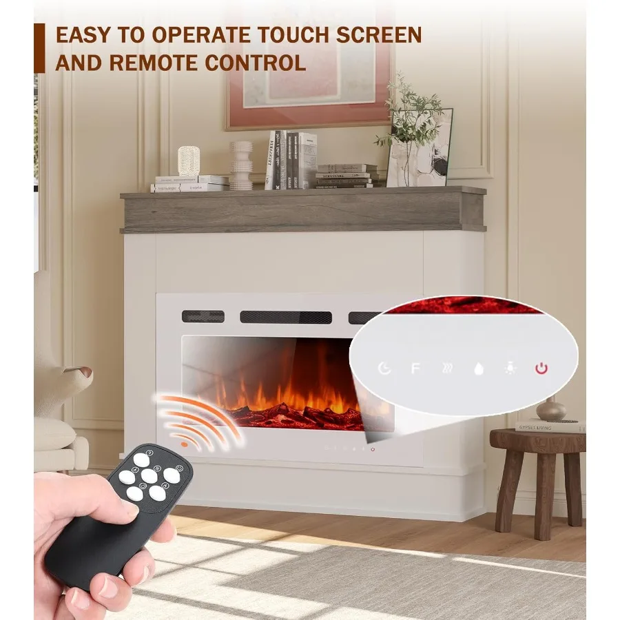 Inserto per caminetto elettrico con 12 colori LED e pietre realistiche per ambiente soggiorno 1500W 750W Heati