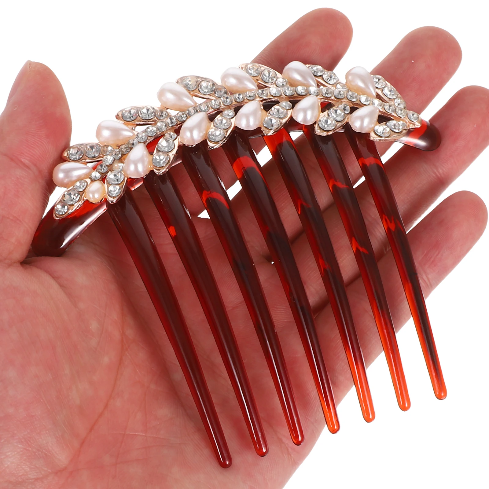 

Rhinestone Pearl Hair Comb Vintage Elegant Bridal Wedding Accessory for Women Formal Evening Party Hairstyle
