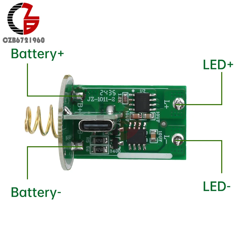 3-4.2V LED Scheda di Azionamento Tipo-c Micro USB di Ricarica Torcia Elettrica Interruttore di Azionamento PCB Circuito Kit Luce FAI DA TE per 18650 26650 Batteria