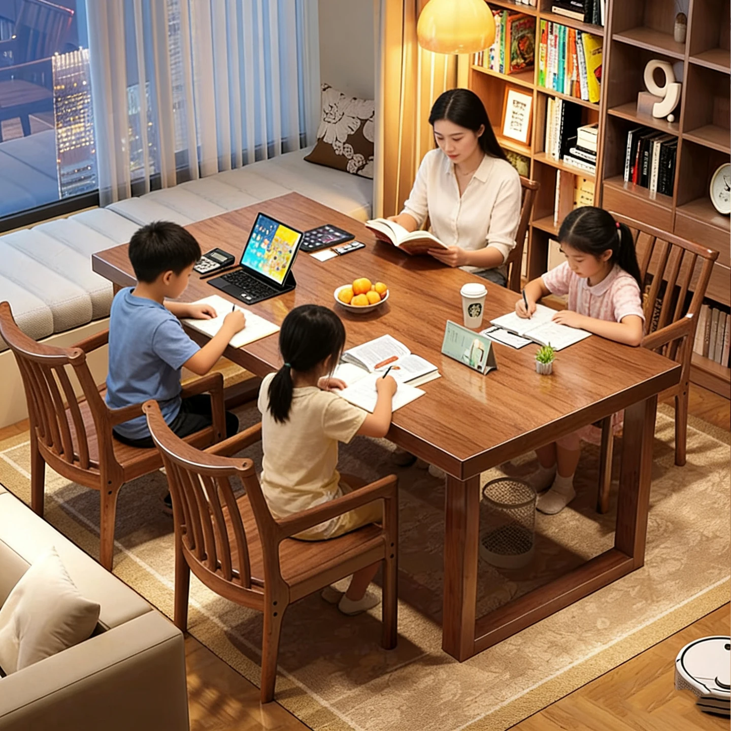 All solid wood living room large desk reading study table household double desk to living room table workbench