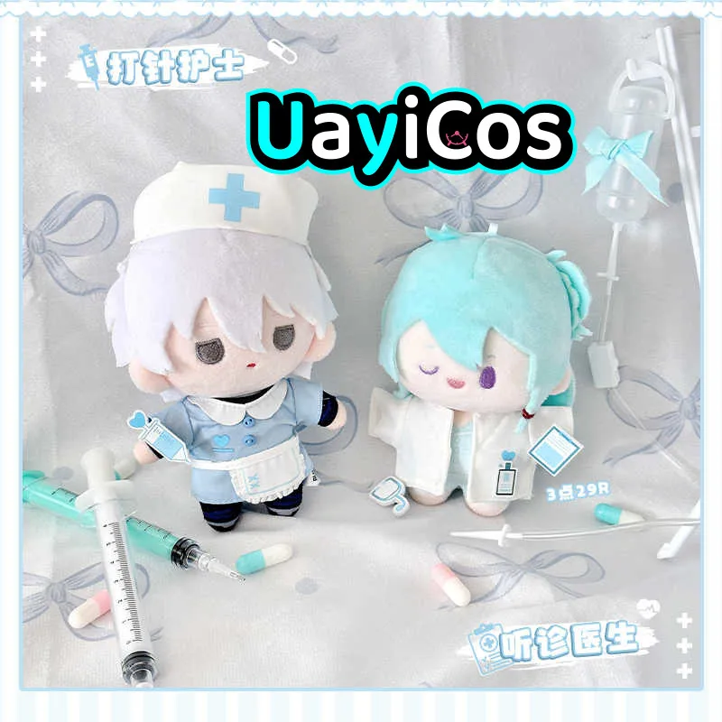 10cm Doll Clothes Give an injection Auscultate Doctor Nurse Costume Suit Stuffed Plush Doll Accessories Anime Toy For Kids Gift