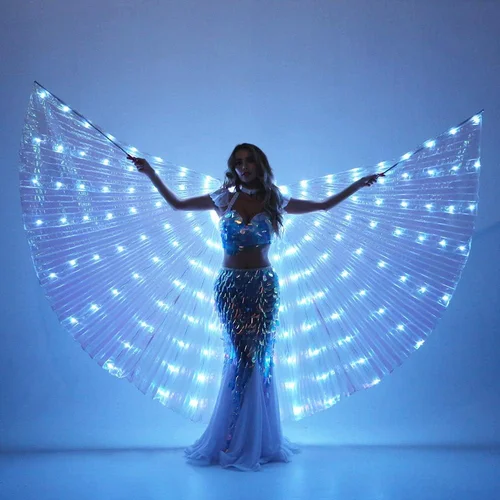 Imagen 1 del producto Alas LED de Isis, Alas de Danza del Vientre, Alas de Mariposa, Disfraces Brillantes de Ángel para Espectáculos de Danza, Halloween, Navidad, Fiesta, Escenario