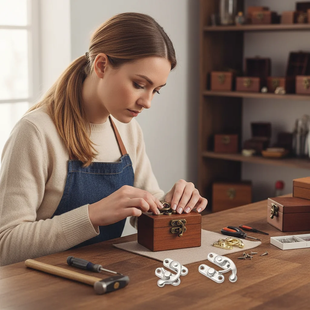 

10 шт., мини-деревянная коробка, мебельная засов с винтами, застежки, замок, декоративная защелка, навесной замок