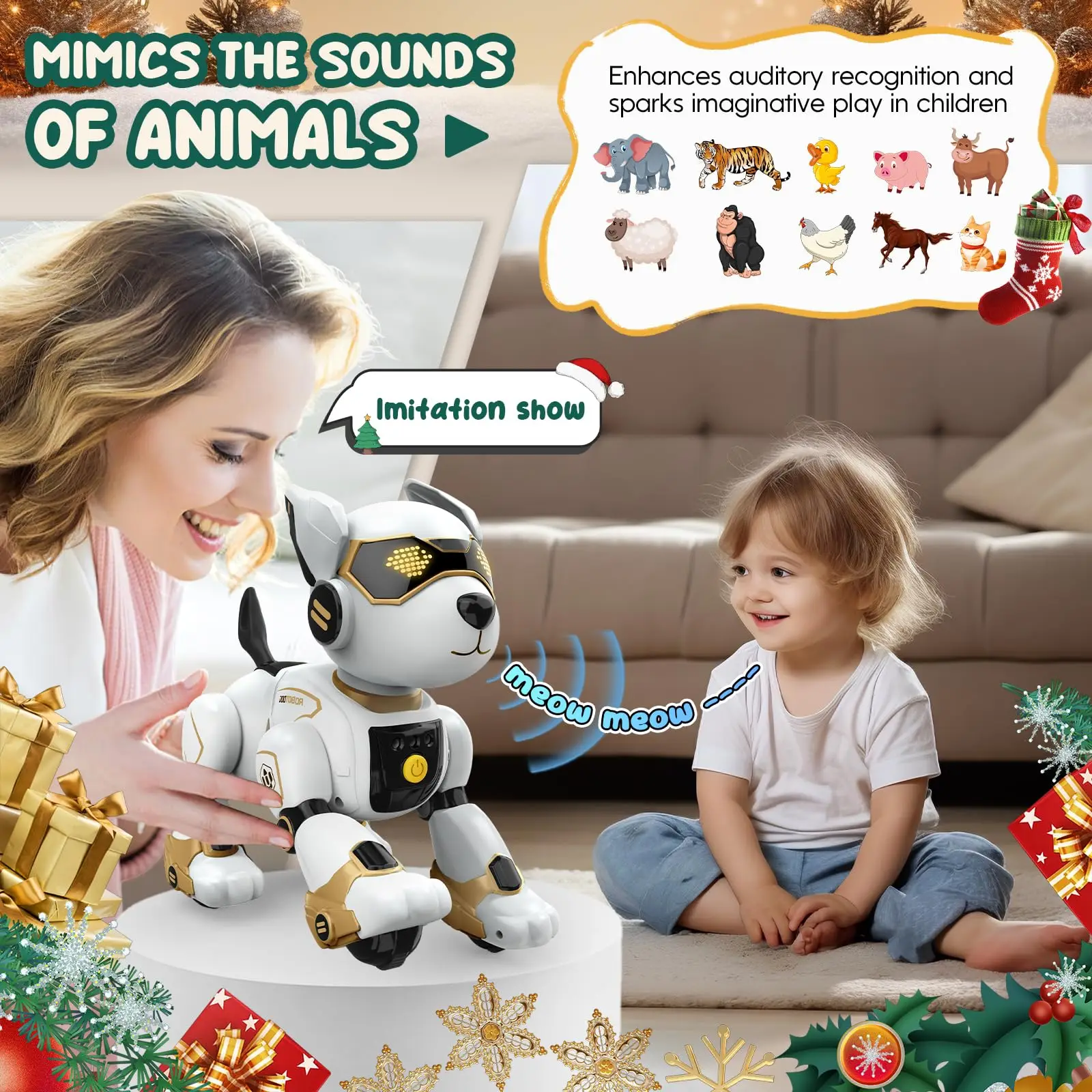 Robot Dog Toy for Kids, Programmable Remote Control Robot Puppy with Voice & Touch Sensors, Dancing & Singing, Animal Sound