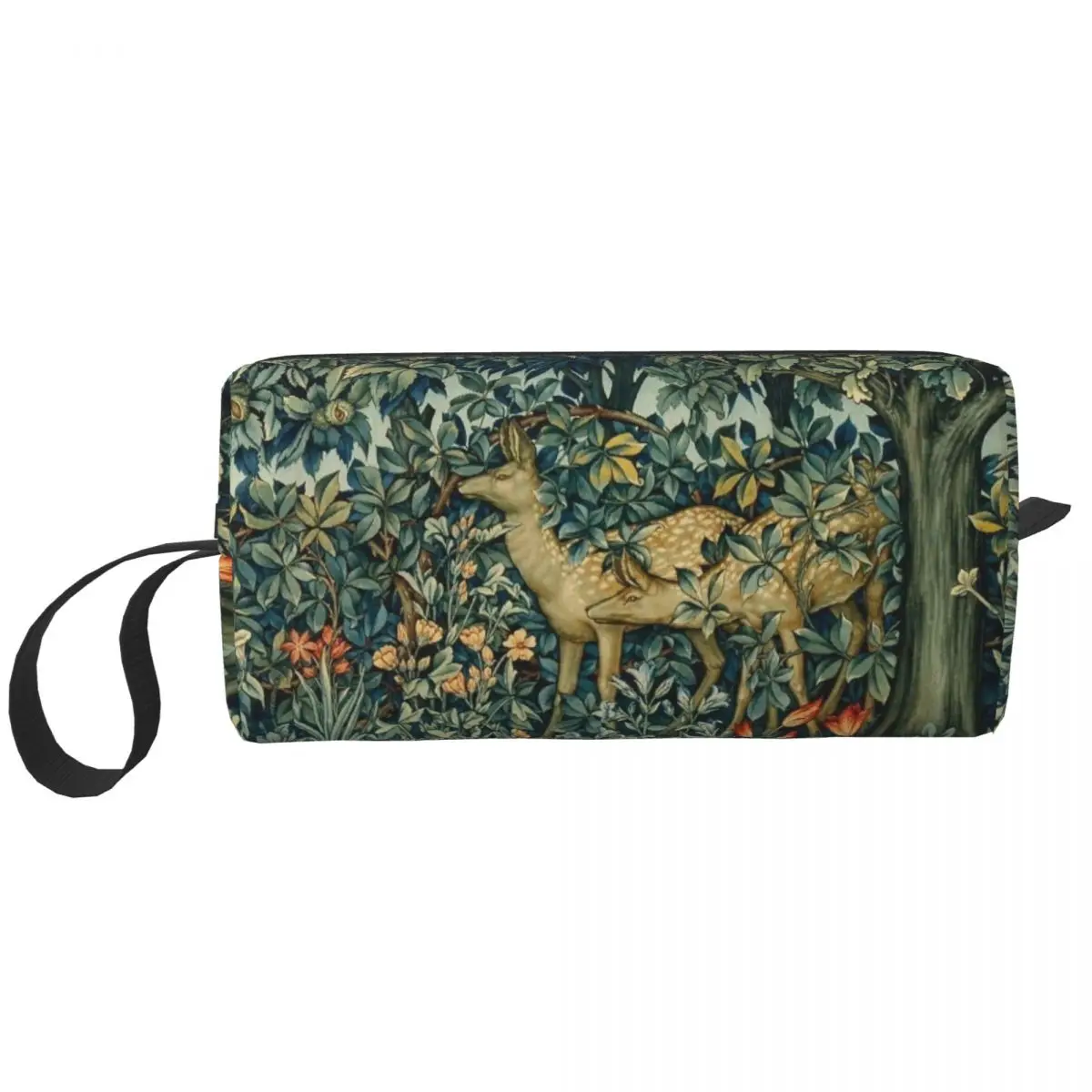 

William Morris Does And Birds In Forest Makeup Bags Toiletry Cosmetic Bag Trend Outdoor Pouch for Purse Storage