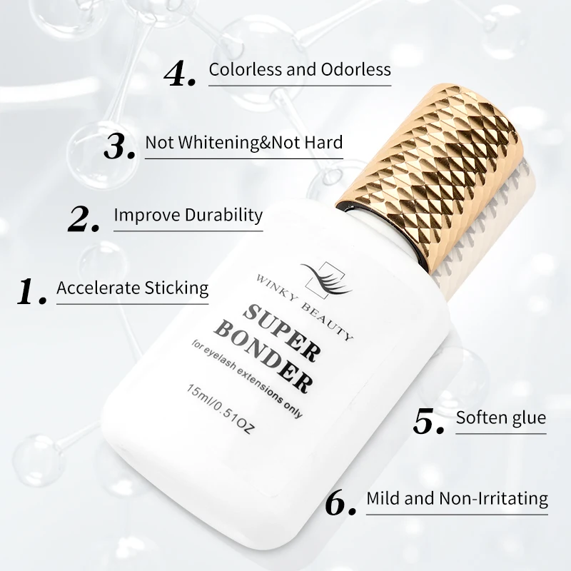 Agent de fixation Super Bonder pour Extensions de cils, primaire pour colle à cils, aide au durcisseur adhésif professionnel, 15ml
