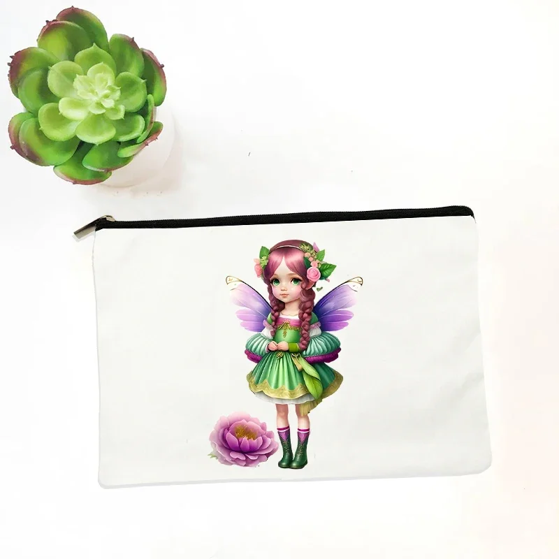 Both Print Organizer Bag Casual Fairy Tale World Elves Cosmetic Pouch Mini Purse Bachelorette Party Gift Children Travel Bags