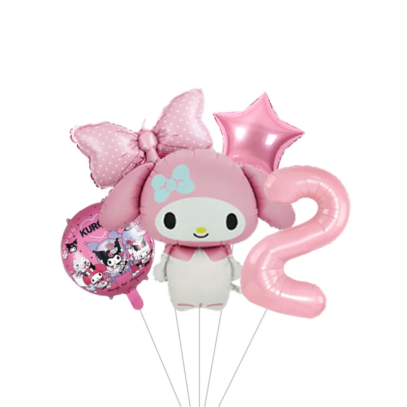 My Melody Rosa Cartoon-Charakter Mylar-Ballon Helium-Ballon für Mädchenparty Babyparty Wanddekoration – Detail 2
