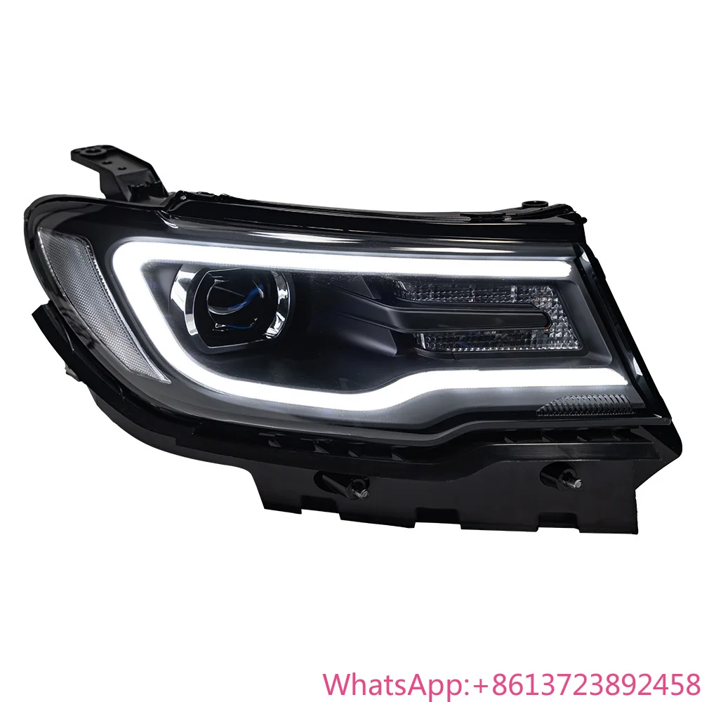 AKD Car Model for Jeep Compass 2017-2022 LED DRL Dynamic Signal High and Low Beam Day Running Light DRL Light Auto Lamps