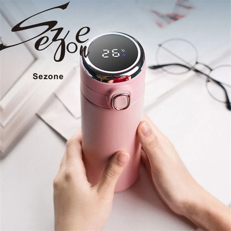 

Custom Name 420ML Intelligent Digital Thermos Water Cup Touch Display Temperature Stainless Creative Thermoses Coffee Mug Gifts