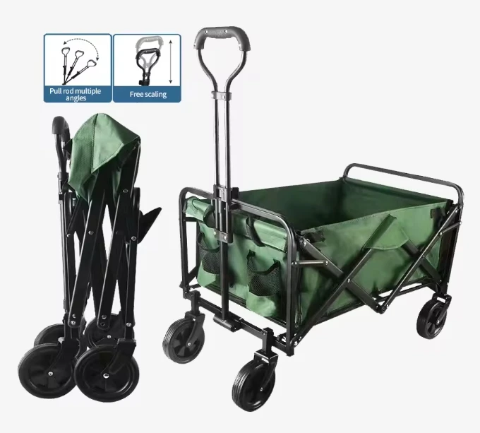 

Outdoor Camping Cost-effectiveness Folding Campsite Small Trailer Hand Pull Cart Folding Wagon For Garden essential