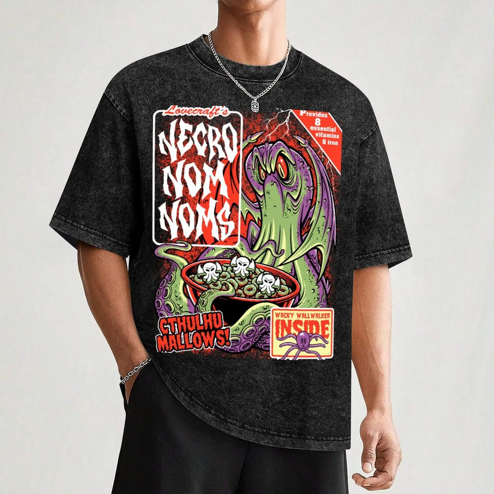 NECRO NOM NOMS! T-Shirt Daily Wear Plain Short Sleeve Shirt