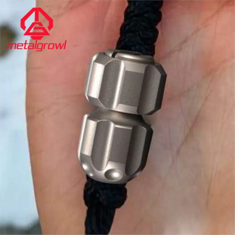 METALGROWL-Cuentas de cuchillo de aleación de titanio, pulsera giratoria, colgante de cuerda, juguete de descompresión EDC