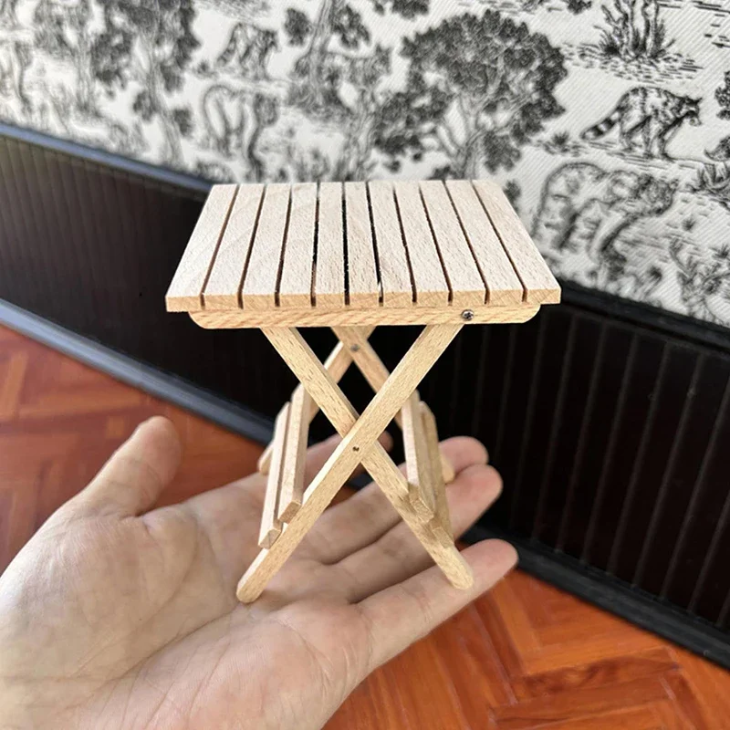 1:6 Dollhouse Miniature Table Tea Foldable Table Coffee Table End Table Model Furniture Decor Toy Doll House Accessories