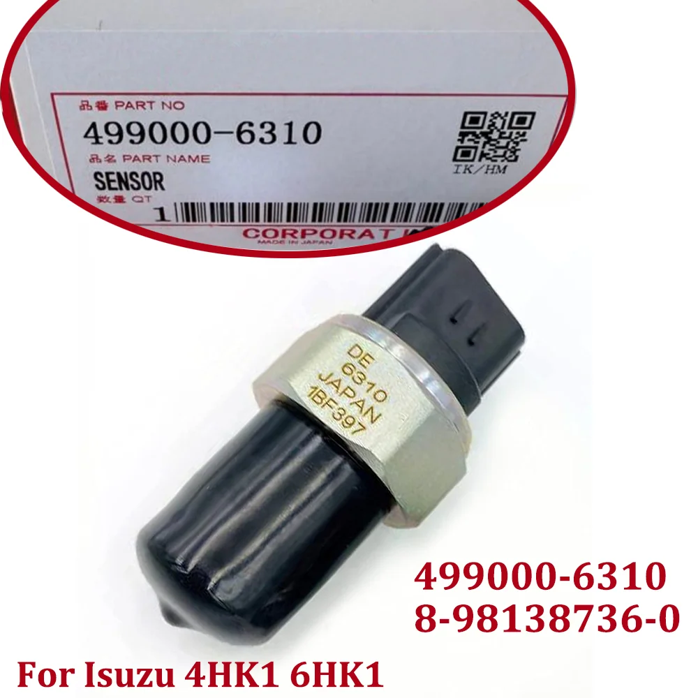 

OEM 499000-6310 8-98138736-0 Датчик давления Common Fuel Rail для Isuzu 4HK1 6HK1 8981387360 4990006310