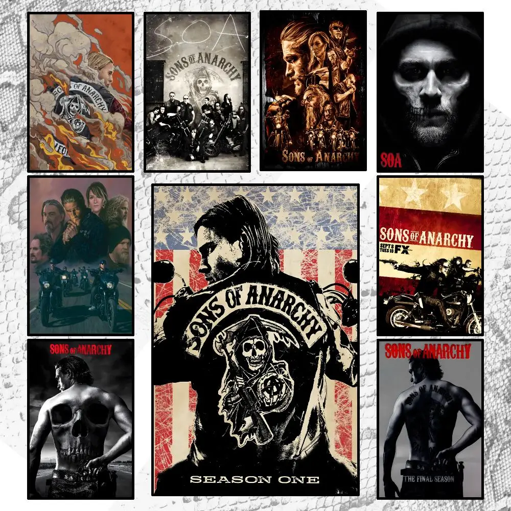 Series Iconic Drama Sons of Anarchy Poster Wall Art Poster HD Waterproof PP Print Bedroom Living Room Office Decor Gift