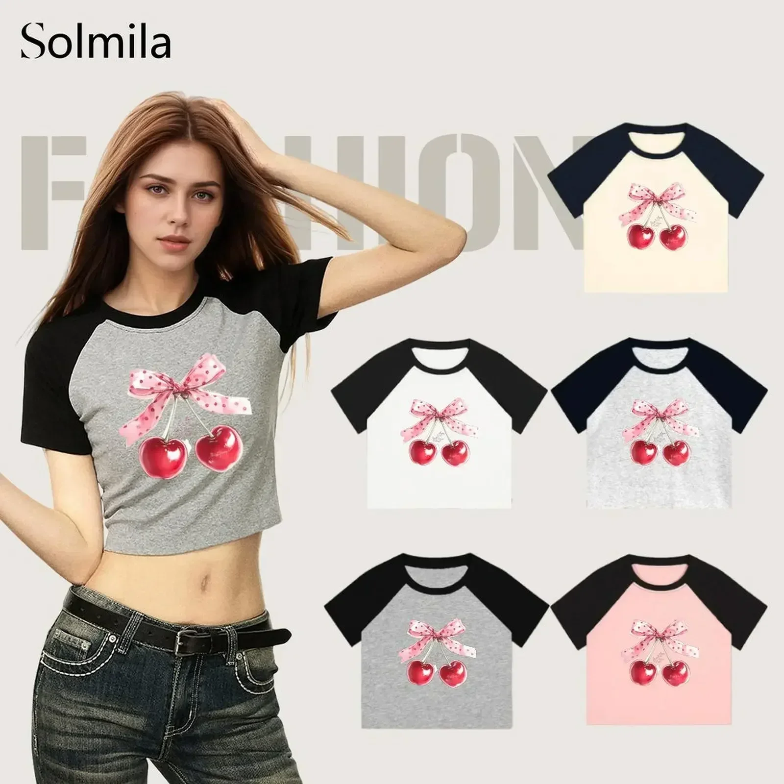 

Daily Fashion Casual Wear Dark Grey Women T Shirt Korean Style Tee Cuteore Ethnic Style Tee Club Wear Daily Use
