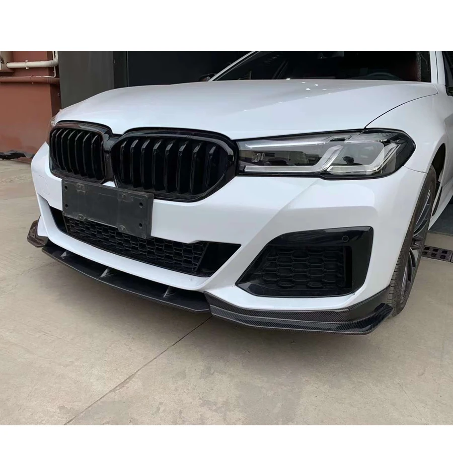 For BMW 5 Series G30 G38 530 540i 2021+ Carbon Fiber Car Front Bumper Diverter Spoiler Diffuser Front lip chin Upgrade body kit