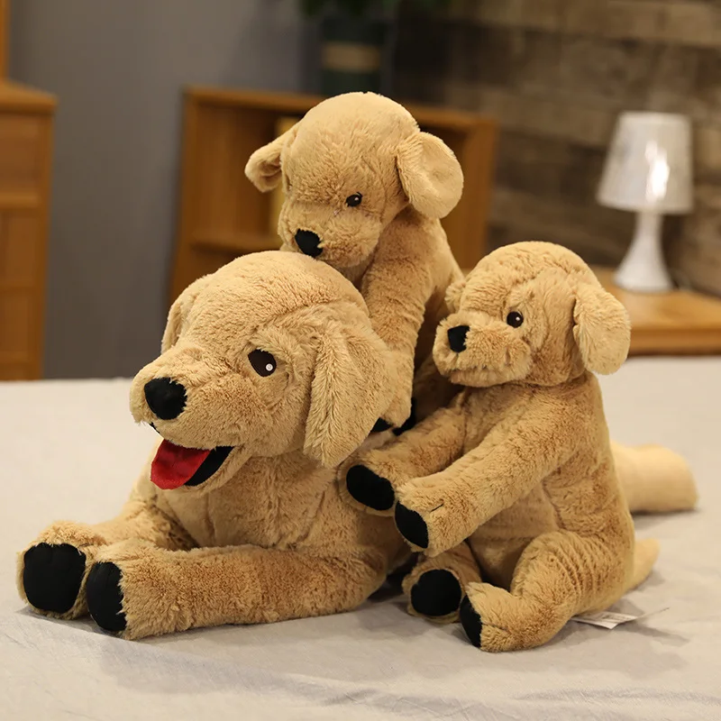 Juguete de peluche de perro Labrador para niños y niñas, de dibujos animados muñeco de peluche, almohada Súper suave, 35/75cm, decoración de cumpleaños