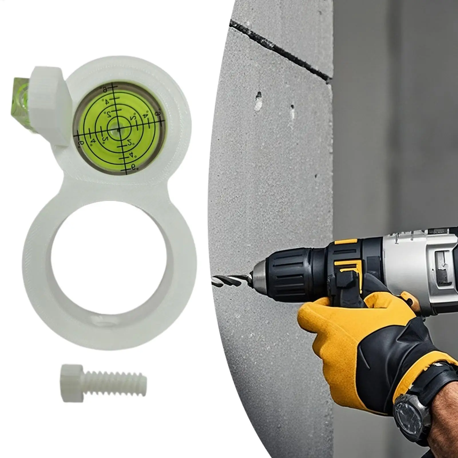 Precision Drill Guide Level, 360 degree Electric Drill Leveling Assistant Tool for Wall Decoration, Pipeline Laying and Cabinet