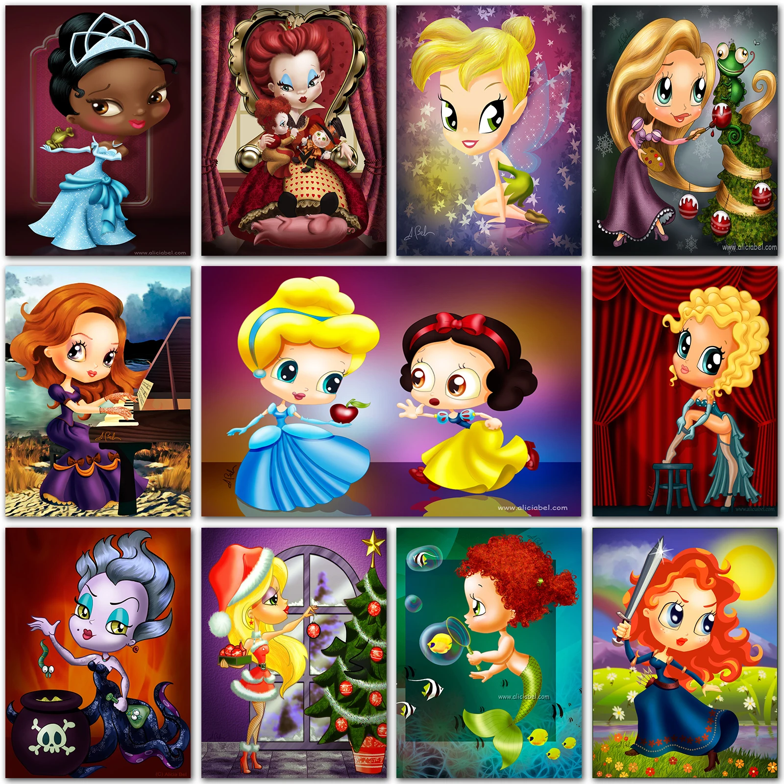 Diamand Disney 5D DIY Diamond Painting Princess Mermaid Ariel Rapunzel Full Round&Square Diamond embroidery Cross stitch mosaic