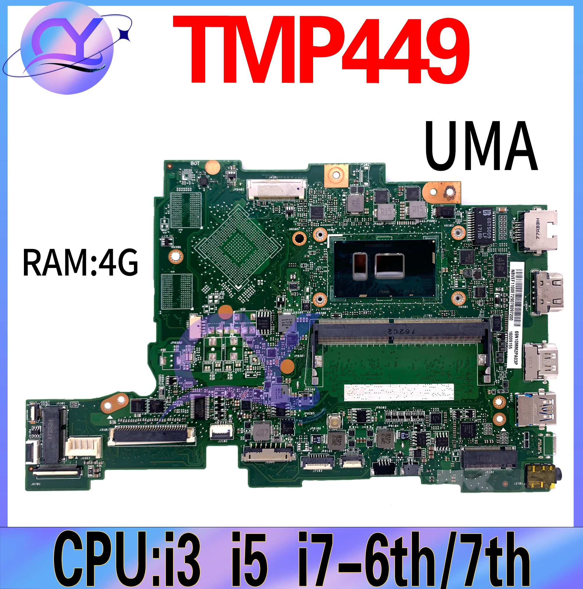 

PA4DB DSC UMA Mainboard For ACER Aspire TMP449 TMP449-M P459-M P449-MG With I3 I5 I7 Notebook Motherboard 100% Working