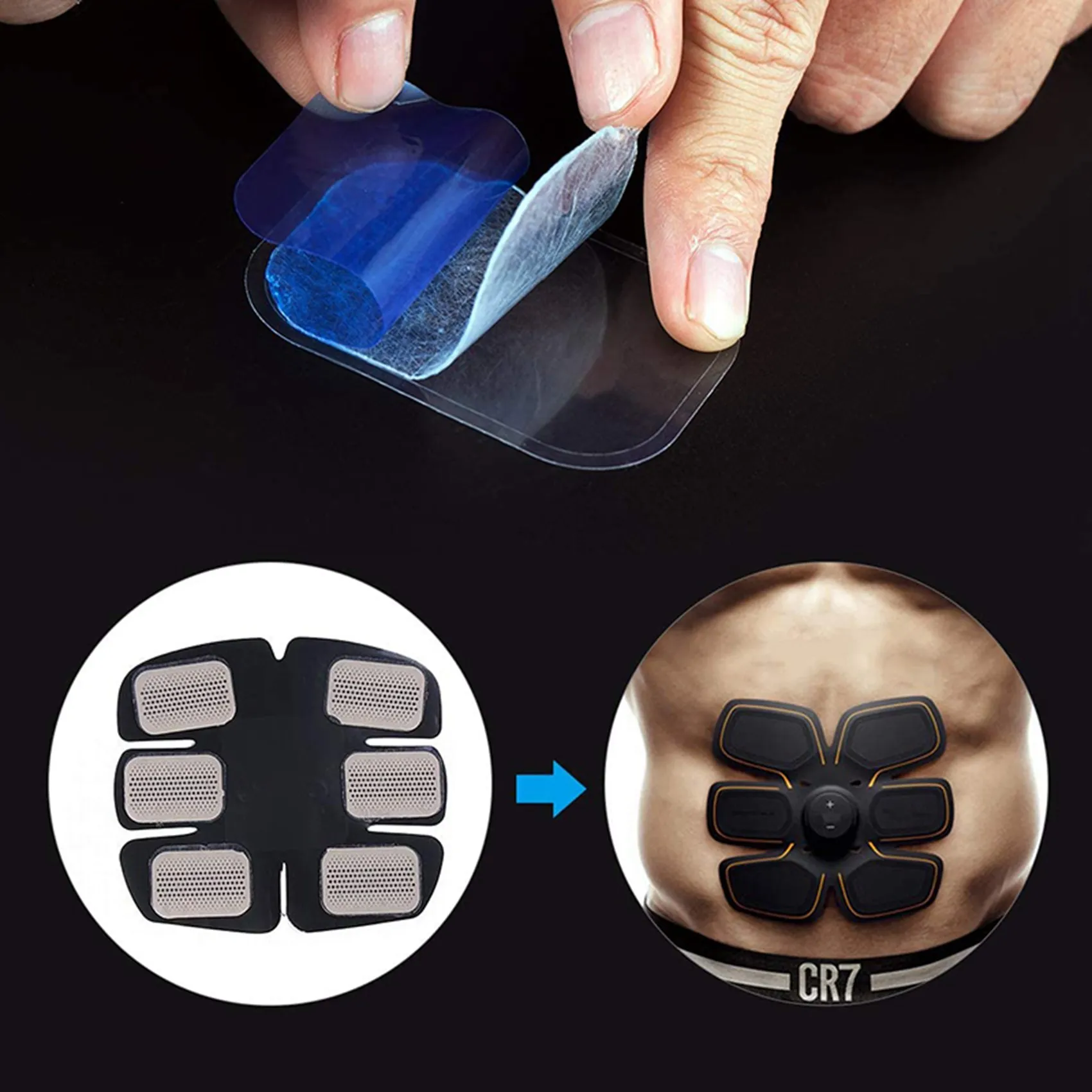 

A18E-300PCS EMS Gel Pad, Electrode Gel Replacement Pad, EMS Absorbent Gel Pad, Abdominal Muscle Trainer Accessories
