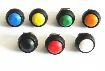 2pcs PBS-33B 12mm Dia. Momentary Round Push Button Switch Yellow Green Blue Black